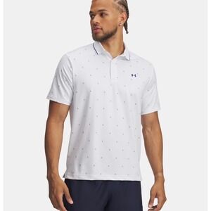 Under Armour Mens Playoff Polo Shirt White XXL‎ Loose Fit Micro Dot Golf Top